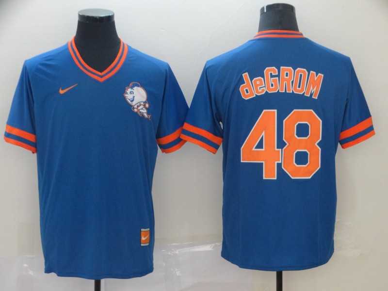 Mets 48 Jacob deGrom Royal Throwback Jerseys,We sell and wholesale Mets 48 Jacob deGrom Royal Throwback Jerseys on line form chian!